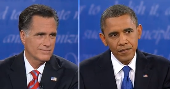 Governor Romney and President Obama during the third Presidential debate. (Neon Tommy)