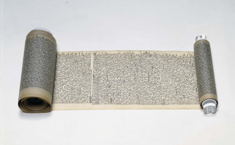 Author Jack Kerouac’s original manuscript for On the Road, 1951. (This manuscript is on loan from the collection of James S. Irsay. Photograph Courtesy of Christie’s, New York. Copyright Estate of Anthony G. Sampatacacus and the Estate of Jan Kerouac) Author Jack Kerouac’s original manuscript for On the Road, 1951. (This manuscript is on loan from the collection of James S. Irsay. Photograph Courtesy of Christie’s, New York. Copyright Estate of Anthony G. Sampatacacus and the Estate of Jan Kerouac)