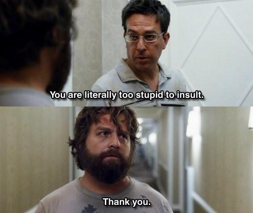 One of the many reasons to watch "The Hangover" - Alan's antics (Twitter/@BestMovieLine).