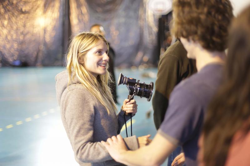 Director Melanie Laurent on the set of "Breathe" (Courtesy of Film Movement).