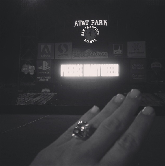 Kim Kardashian makes her engagement to Kanye West Instagram official! (Instagram/@KimKardashian).