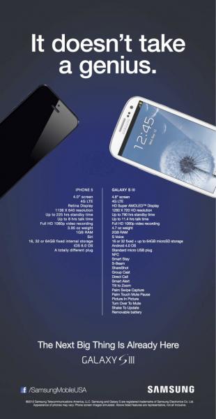 One of Samsung's direct ad's against Apple (digital trends)