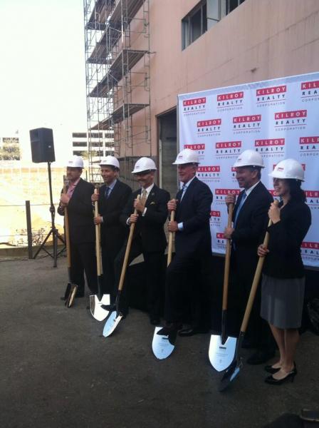 Councilman Mitch O'Farrell joined Kilroy Reality Corporation in breaking ground on Columbia Square (Mike Piellucci/Neon Tommy) Councilman Mitch O'Farrell joined Kilroy Reality Corporation in breaking ground on Columbia Square (Mike Piellucci/Neon Tommy)