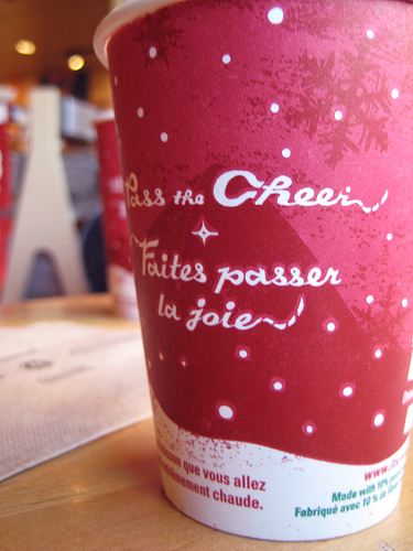 Starbucks' red cups symbolize the start of the holiday season and holiday-inspired drinks. (Carolyn Coles / Creative Commons)