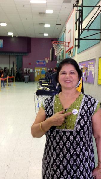 Neema Nene stood in line for 45 minutes to cast her Democratic vote (Photo Courtesy of Neema Nene).