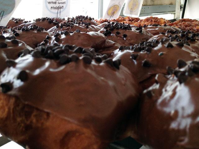 The “Peanut Butter Chocolate Donut”—known as the “Huell”—is a hot commodity at Stan’s Donuts (Kelli Shiroma / Neon Tommy). 