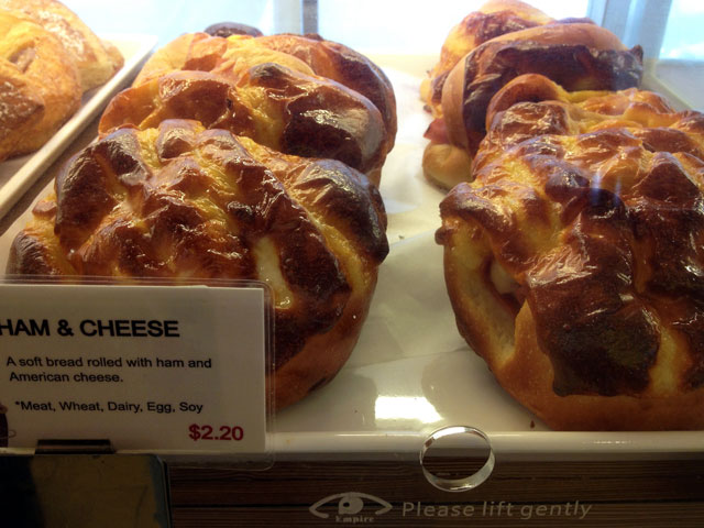 The “Ham and Cheese” pastries are one of the American-inspired products (Kelli Shiroma / Neon Tommy).