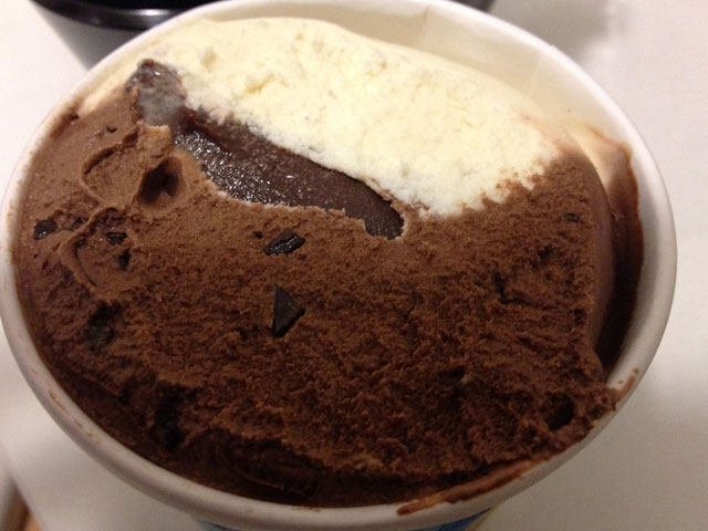 The medley of hazelnut and chocolate ice cream with a hazelnut fudge core (Kelli Shiroma / Neon Tommy).