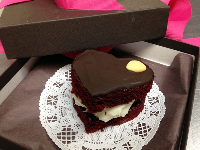 The "Red Velvet Cakette" is one of the special treats offered for Valentine's Day (Kelli Shiroma / Neon Tommy). The "Red Velvet Cakette" is one of the special treats offered for Valentine's Day (Kelli Shiroma / Neon Tommy).