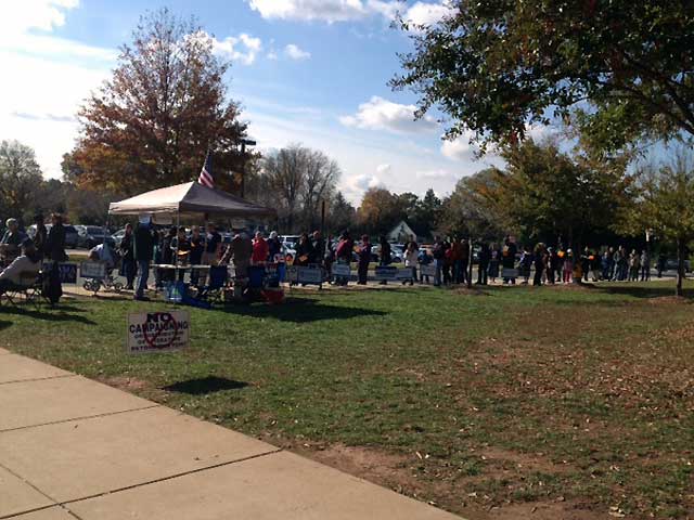 Positive voter turnout resulted in long lines across Prince William County, Va (Photo Courtesy of Neema Nene, Prince William County resident).