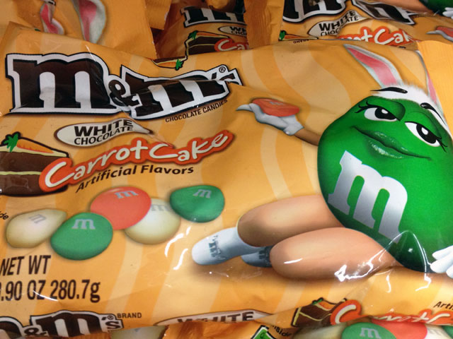 “White Chocolate Carrot Cake” M&Ms will give the Easter Bunny some competition this year (Kelli Shiroma / Neon Tommy). “White Chocolate Carrot Cake” M&Ms will give the Easter Bunny some competition this year (Kelli Shiroma / Neon Tommy).