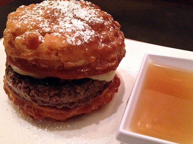 The “Voltaggio Monte Cristo” Burger is only available at Umami Burger for a limited time (Kelli Shiroma / Neon Tommy).