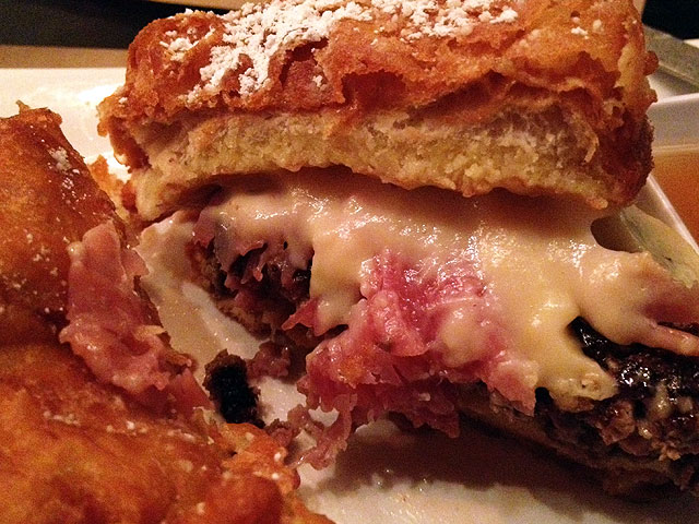 A delicious cross-section of the “Voltaggio Monte Cristo” (Kelli Shiroma / Neon Tommy).