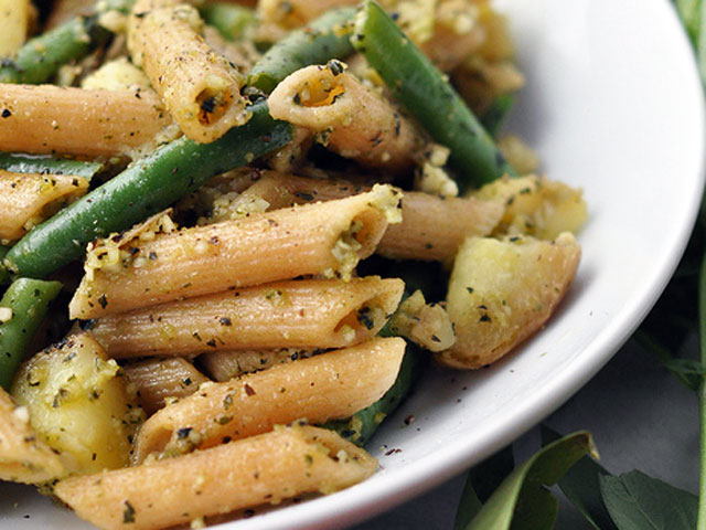 This pasta, complete with green beans and potatoes, contains a medley of flavors (emmadiscovery / Flickr).