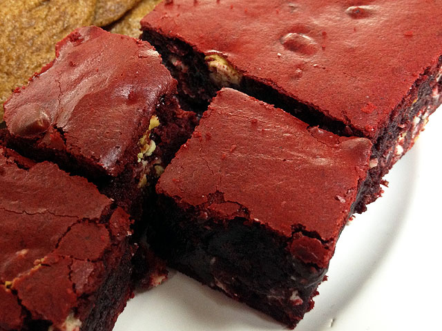 The "Red Velvet White Chocolate Brownie" is a frequently ordered treat (Kelli Shiroma / Neon Tommy). The "Red Velvet White Chocolate Brownie" is a frequently ordered treat (Kelli Shiroma / Neon Tommy).