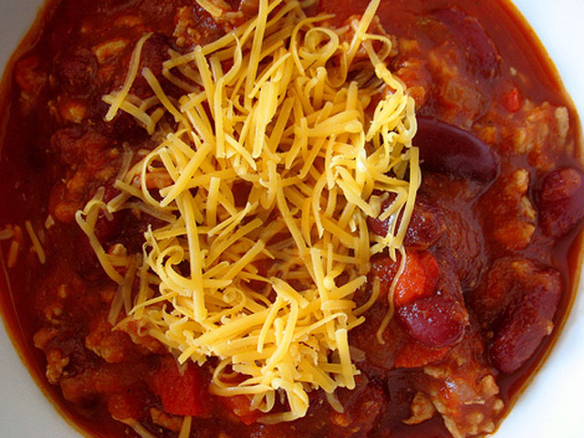This turkey chili is easy to make and can be served alone or chili-dog style (Scatteredmom / Flickr).