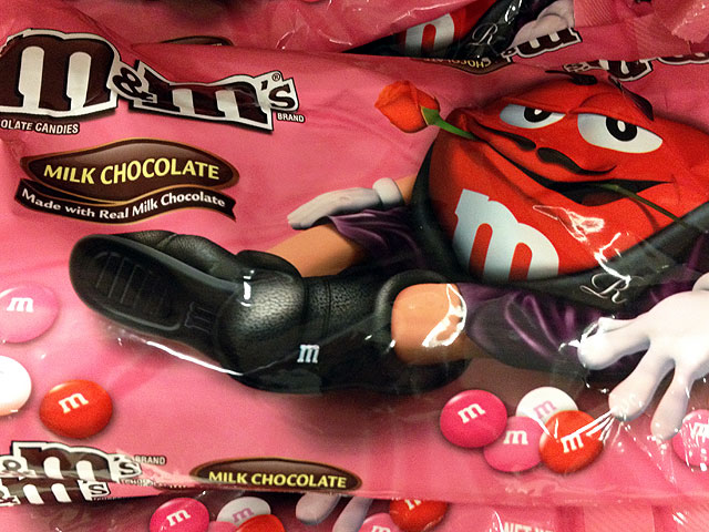 Red, white and pink M&Ms are always present for Valentine’s Day (Kelli Shiroma). Red, white and pink M&Ms are always present for Valentine’s Day (Kelli Shiroma).