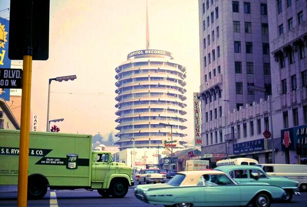 The Capitol Records building in the 1960s (via @BeschlossDC).