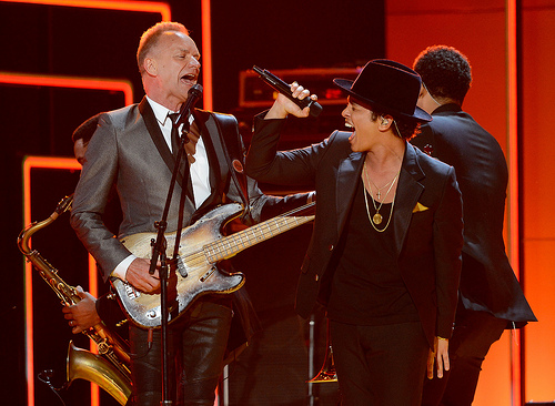Bruno Mars and Sting electrified in their performance last night. (Free Radio/Flickr)