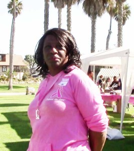Imella Sanchez, a breast cancer survivor of three years, at a breast cancer 5k walk in Santa Monica. Shaleeka Powell, Neon Tommy