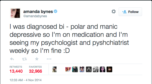 Amanda Bynes addressed her issues to the public at a later time (Twitter/@amandabynes). Amanda Bynes addressed her issues to the public at a later time (Twitter/@amandabynes).