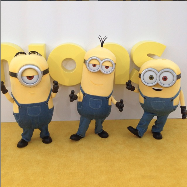 Kevin, Stuart, and Bob at the Minions premiere. (@minionnation/Instagram)