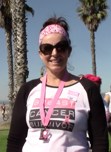 Ann Elizabeth Crotty, a breast cancer survivor, at a breast cancer 5k walk in Santa Monica. Shaleeka Powell, Neon Tommy