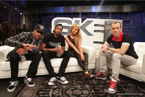(L-R) Dom Kennedy, Nipsey Hussle, Paris Hilton, and DJ Skee (L-R) Dom Kennedy, Nipsey Hussle, Paris Hilton, and DJ Skee
