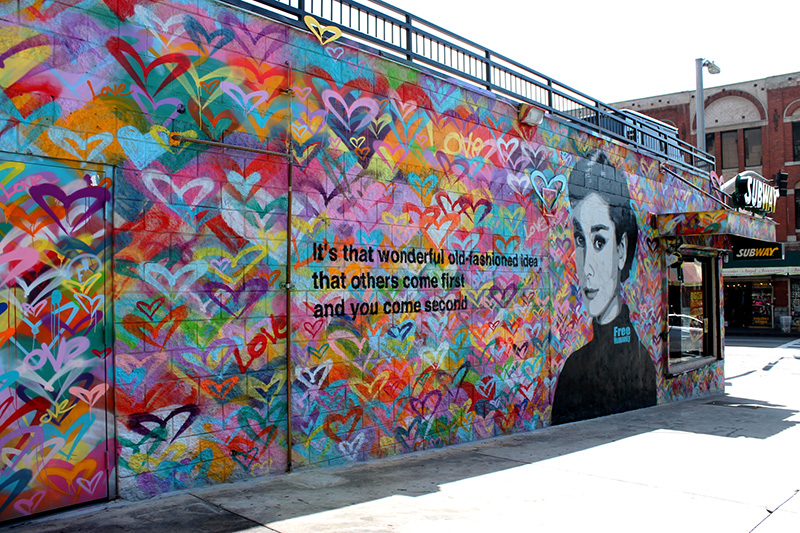 Zeigler helped coordinate this popular Winston Street mural painted by artist Free Humanity. (Chrystal Li/Neon Tommy) Zeigler helped coordinate this popular Winston Street mural painted by artist Free Humanity. (Chrystal Li/Neon Tommy)