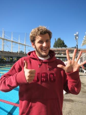 Kostas Genidounias is extremely happy to have won his third NCAA title with USC Water Polo (Taiu Kunimoto/Neon Tommy) Kostas Genidounias is extremely happy to have won his third NCAA title with USC Water Polo (Taiu Kunimoto/Neon Tommy)