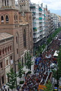 Citizens of Granada, Spain took to the streets Wednesday to protest the nation's austerity measures (Karan Jain).  Courtesy of Creative Commons