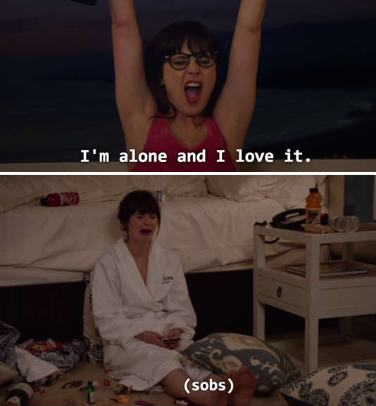 Don't worry, Zooey Deschanel understands... (@hellolanemoore / Twitter)