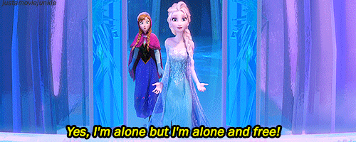 Elsa understands the benefits of single life. (justamoviejunkie / Tumblr)