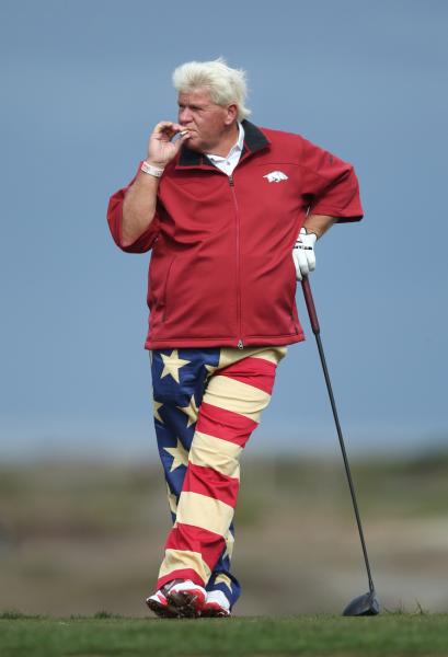 John Daly knew game time meant time to rock the red, white and blue. (Jeff Gross/Getty Images)