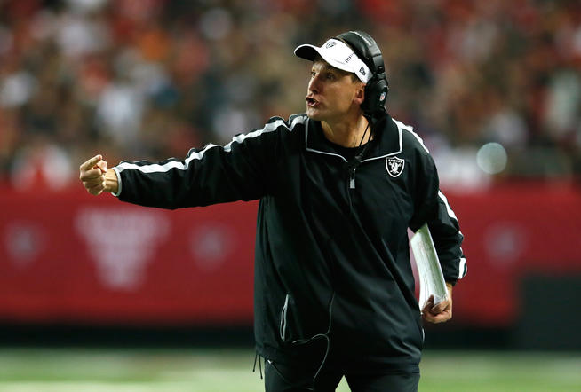 Raider's head coach Dennis Allen's aggressive defense has him on the hot seat. (Kevin C. Cox/Getty Images) Raider's head coach Dennis Allen's aggressive defense has him on the hot seat. (Kevin C. Cox/Getty Images)