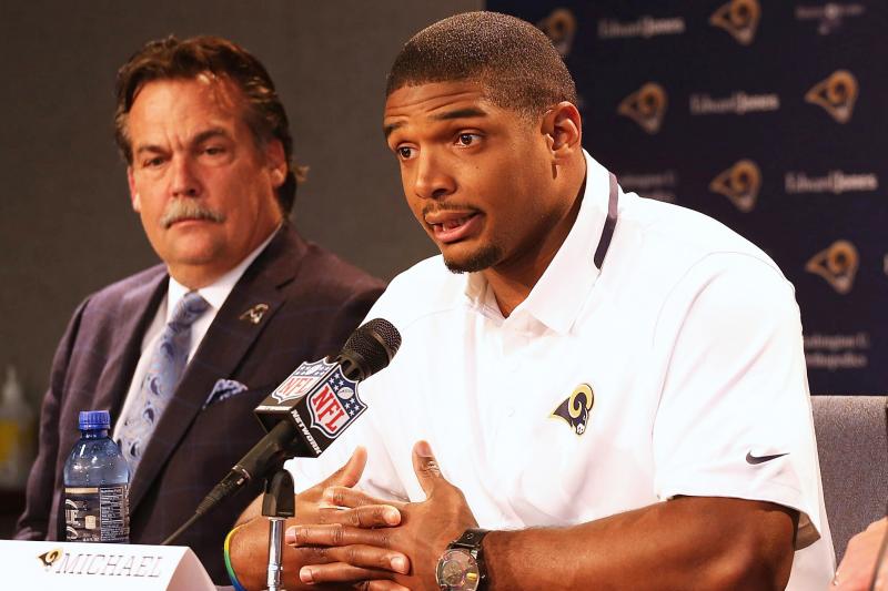 Michael Sam's story has captured national media attention as the first openly gay player in the NFL. (Getty Images)