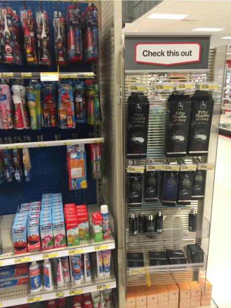 'Fifty Shades of Grey' display at Target (Courtesy of Jacob B. via Twitter)