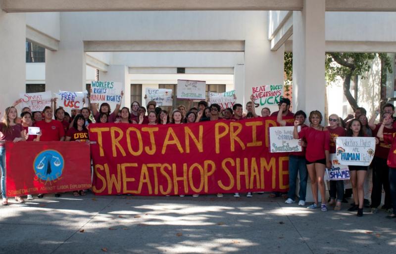 About 60 students from across the country met at USC as part of a conference co-hosted by the Student Coalition Against Labor Exploitation. The group has pressured USC to sign on to the WRC for over the past decade.