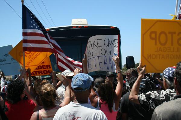 Hate-fueled, but not violent, the protests got their way (ChadsDaddy/Twitter)