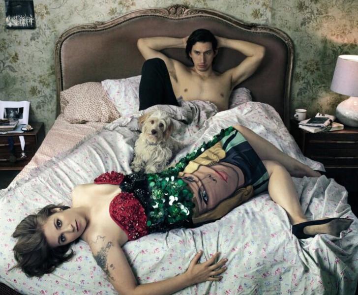 Lena Dunham and Adam Driver in the "Vogue" cover spread (Twitter @WashingtonPost). Lena Dunham and Adam Driver in the "Vogue" cover spread (Twitter @WashingtonPost).