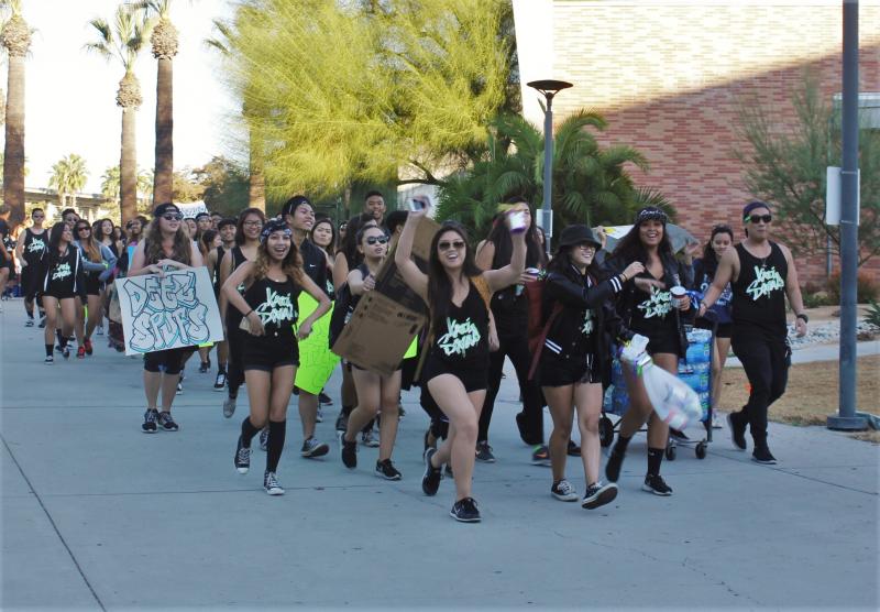 Even at 7 a.m., UCR Katipunan PSO "Kati-Squad" is ready to SPUF. (Heidi Carreon/Neon Tommy)