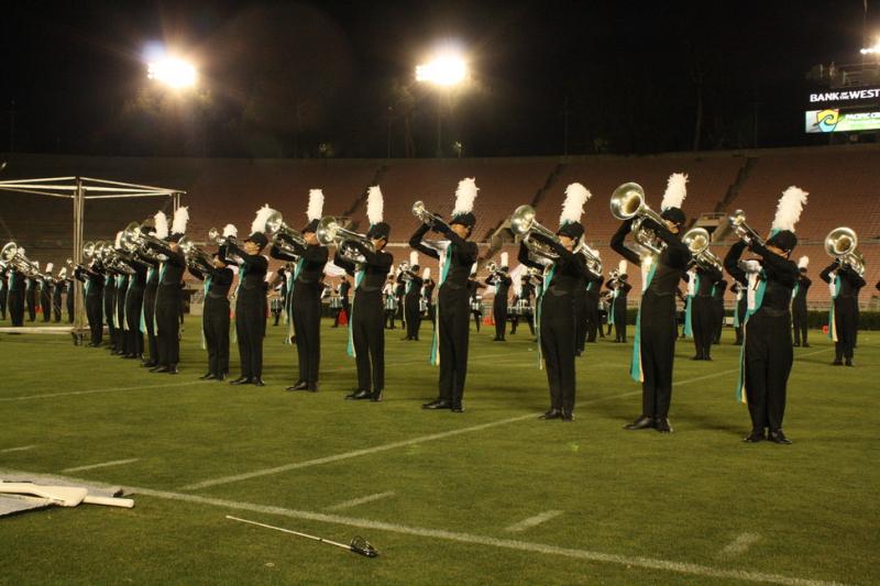 It's a faux pas to call a drum corps, like Pacific Crest pictured here, a mere 'marching band' (Heidi Carreon/Neon Tommy) It's a faux pas to call a drum corps, like Pacific Crest pictured here, a mere 'marching band' (Heidi Carreon/Neon Tommy)