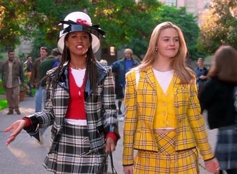 Cher and Dionne in plaid skirts (@AmericanFilm/Twitter)