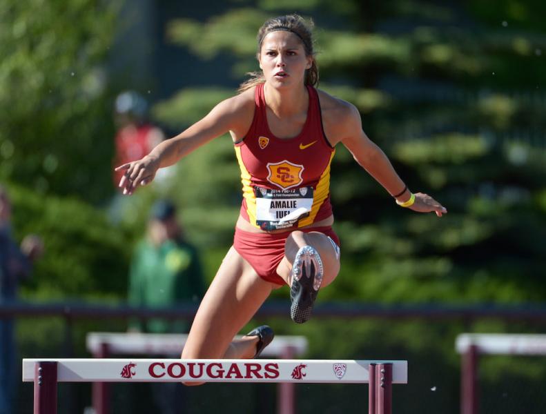 Iuel at the Pac-12 meet in 2014. (USC Sports Information)