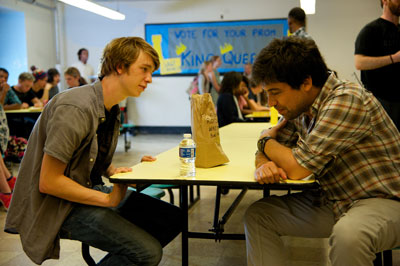 Thomas Mann on-set with dir. Alfonso Gomez-Rejon. Photo by Anne Marie Fox. Courtesy Fox Searchlight Thomas Mann on-set with dir. Alfonso Gomez-Rejon. Photo by Anne Marie Fox. Courtesy Fox Searchlight