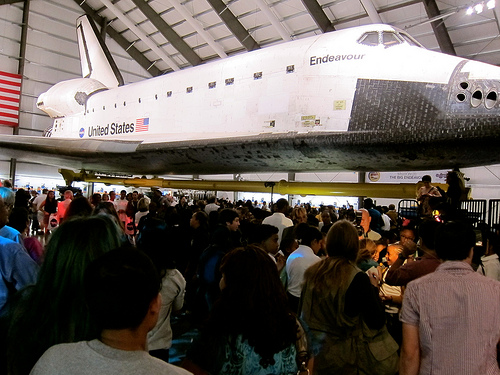 Thousands were present at the unveiling of Endeavor at the California Science Center. (Stassy Olmos/ Neon Tommy) Thousands were present at the unveiling of Endeavor at the California Science Center. (Stassy Olmos/ Neon Tommy)