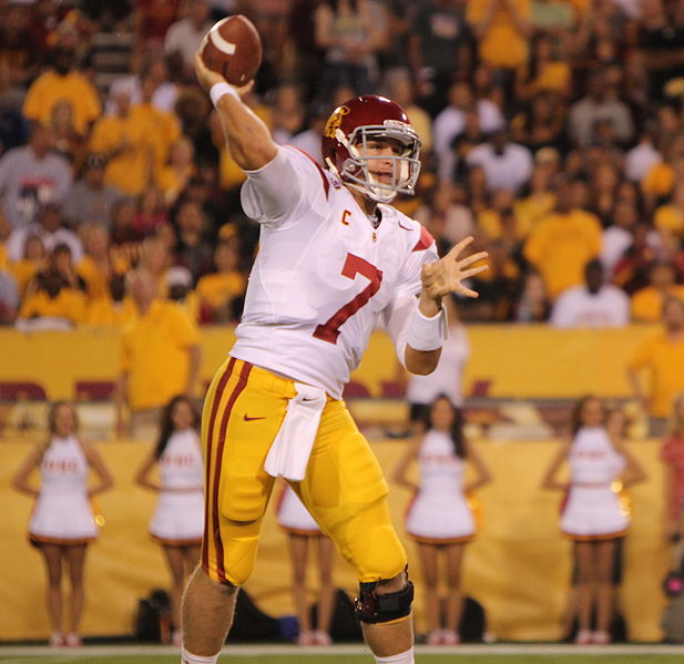 Barkley will be throwing passes for the Trojans for one more season. (James Santelli/Neon Tommy) Barkley will be throwing passes for the Trojans for one more season. (James Santelli/Neon Tommy)
