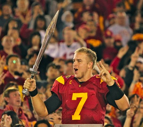 Matt Barkley with a sword. (Scott Enyeart/Neon Tommy) Matt Barkley with a sword. (Scott Enyeart/Neon Tommy)