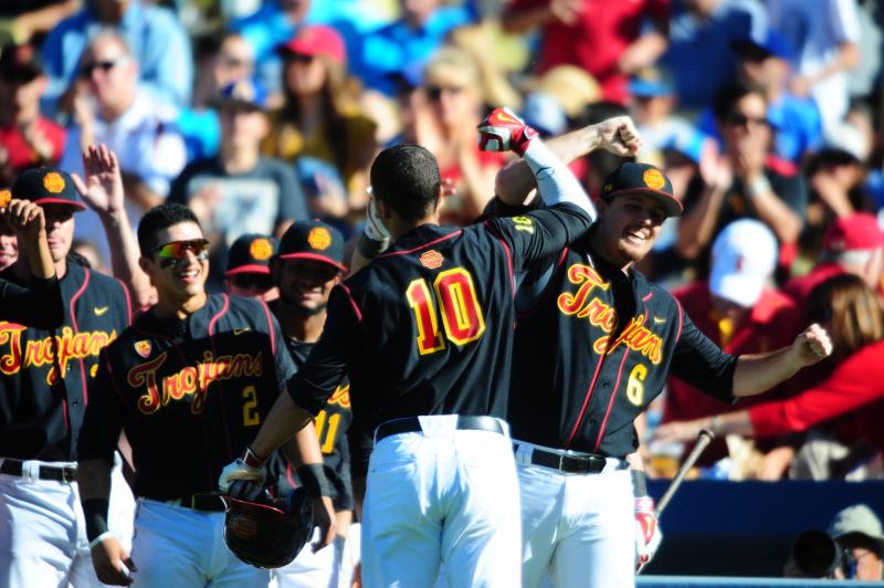 AJ Ramirez (10) celebrates after his solo home run in the second inning (Charlie Magovern/Neon Tommy)