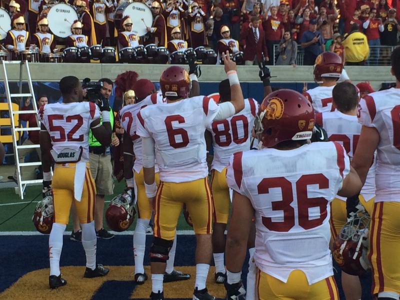 Quarterback Cody Kessler (6) only threw 17 passes in the 34-point win. (Jacob Freedman/Neon Tommy)